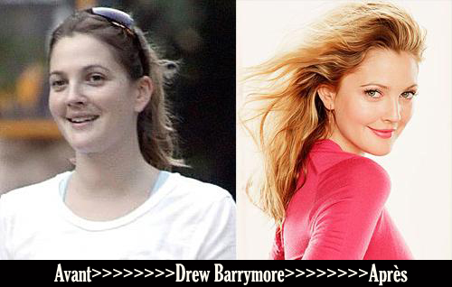 Avant après «Drew Barrymore»